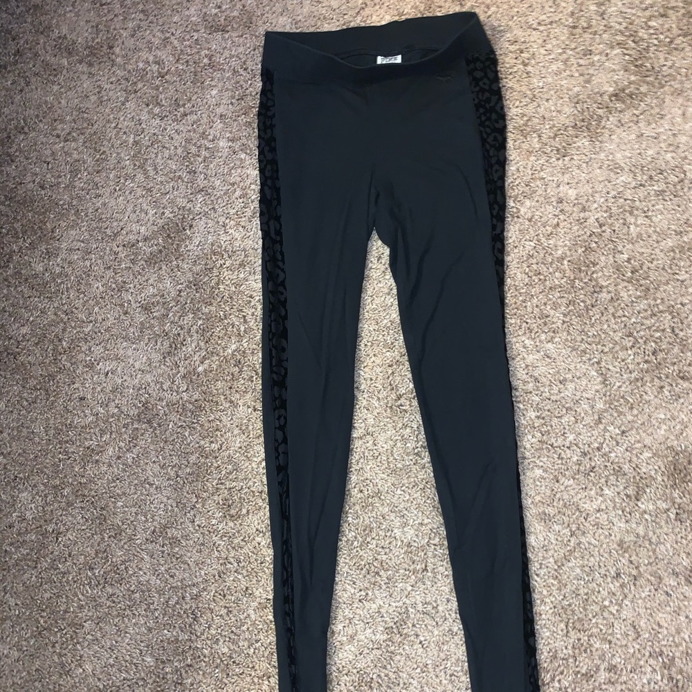 PINK leggings with animal print detail